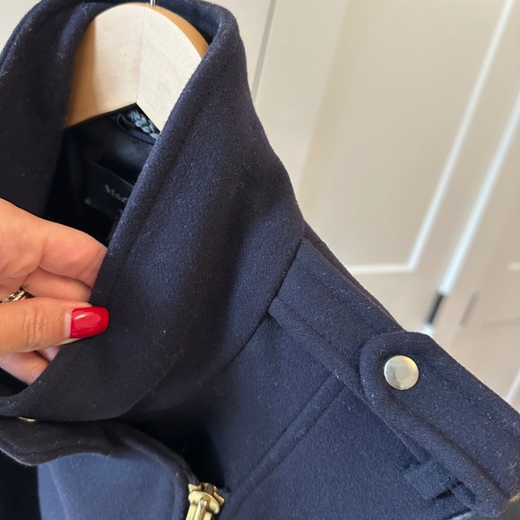 Mackage Dale belted Navy wool trench - Picture 8 of 10